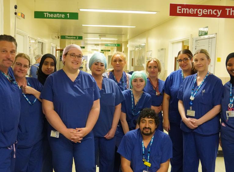 Group photo of Trust ODP colleagues in Theatres