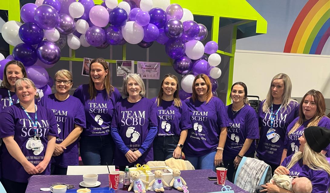 Special Care Baby Unit dressed in purple for the World Prematurity Day Event