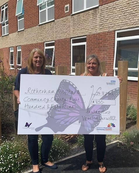 Pauline Hirst and Vanessa Lockwood present their cheque