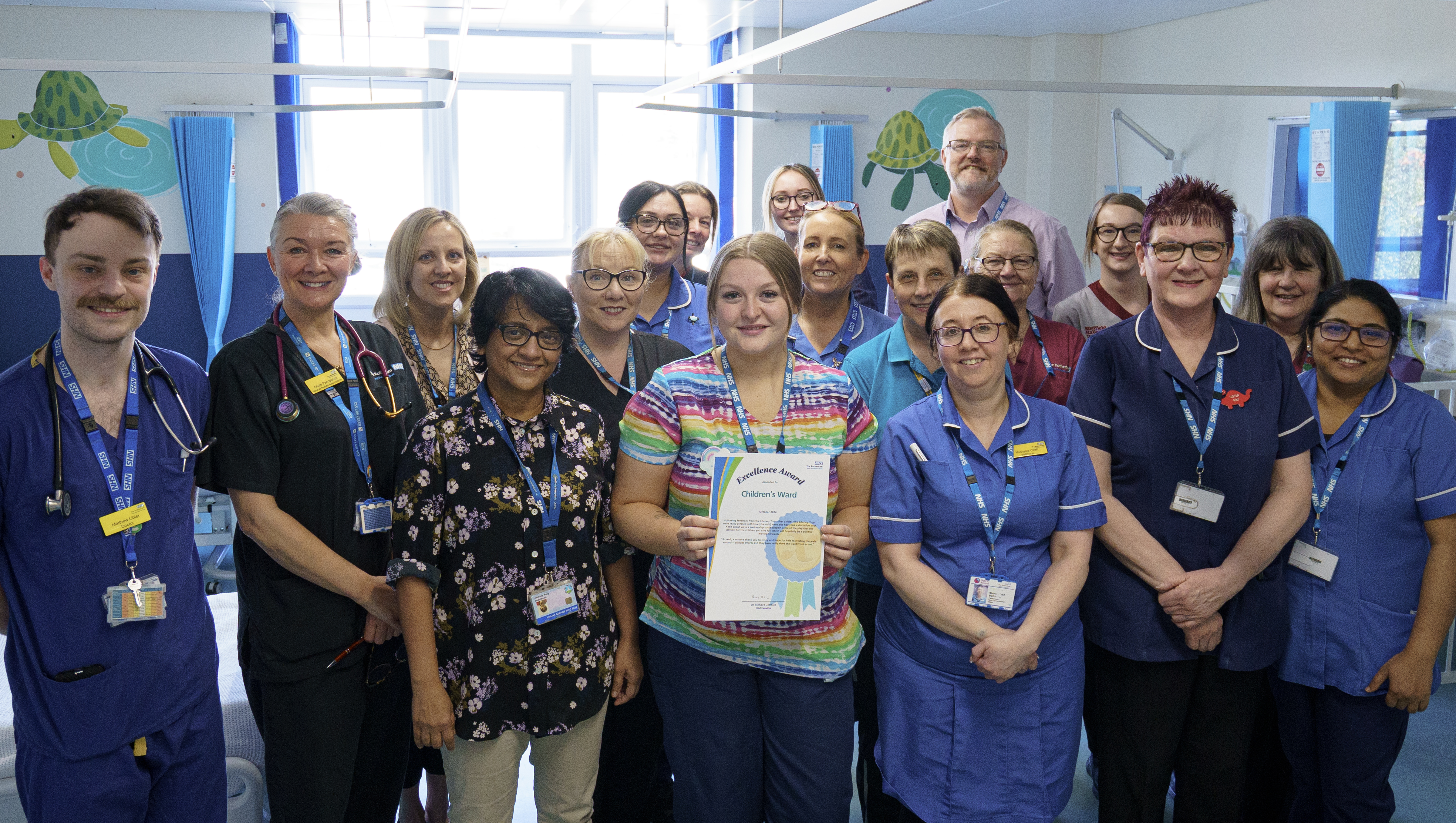Group photo of staff on the Children's Ward