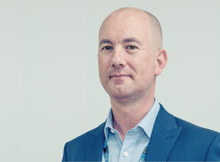 The image shows a headshot of Andy Brammer, Chief AHP at The Rotherham NHS Foundation Trust.