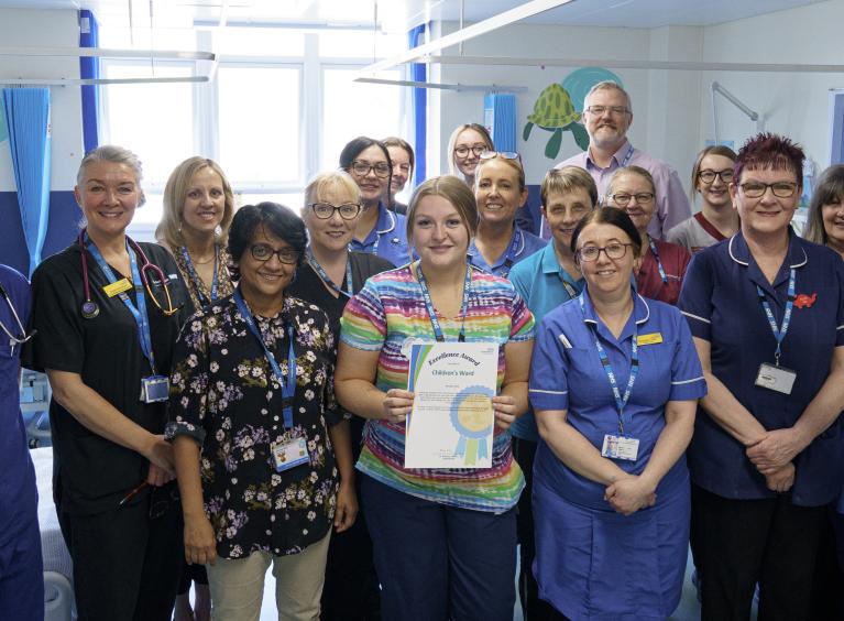 Group photo of staff on the Children's Ward