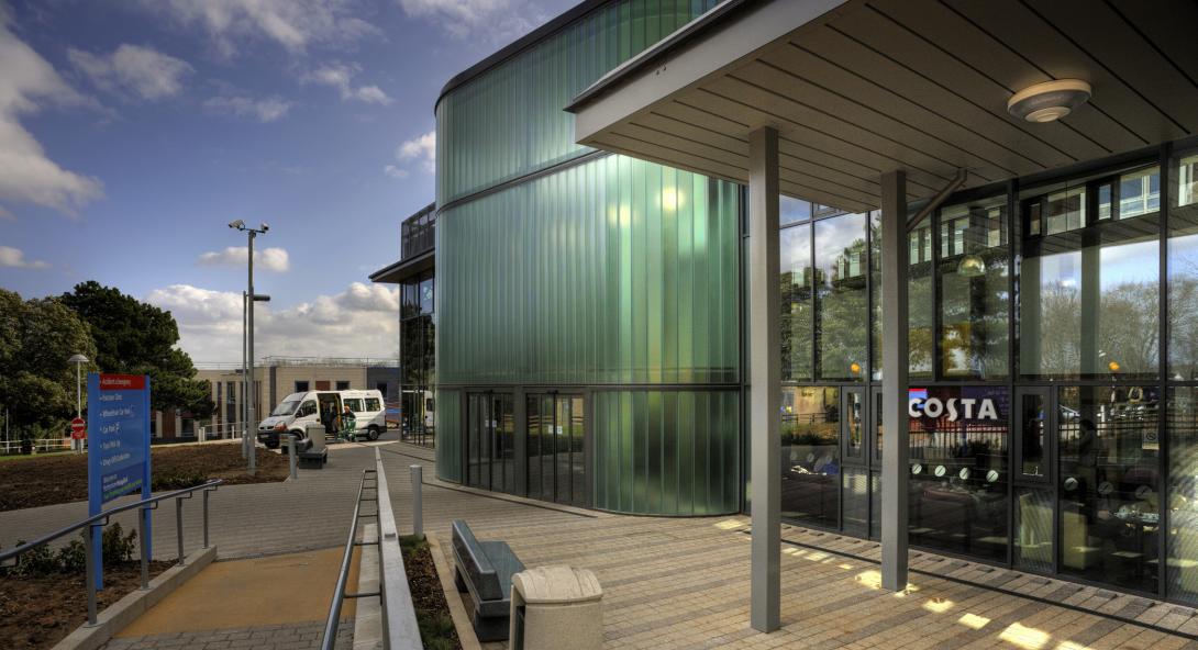 The entrance of Rotherham Hospital