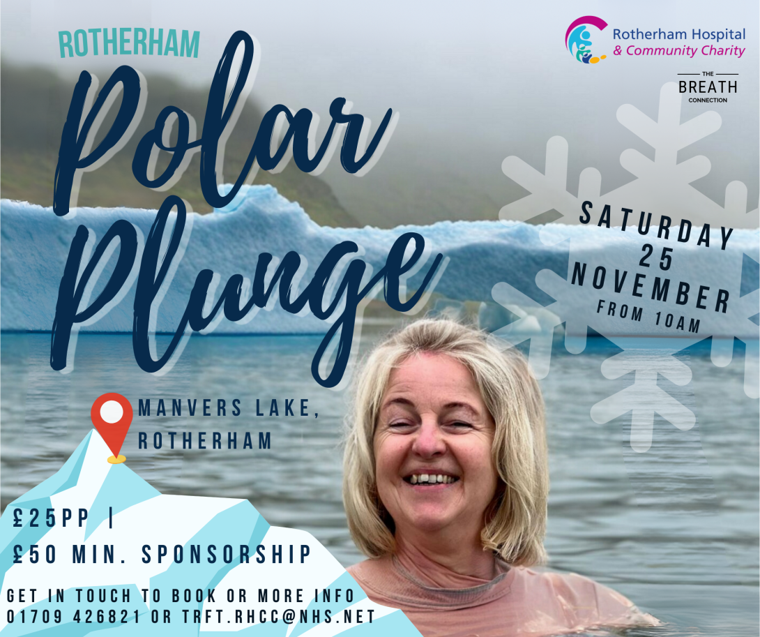 Poster for the Polar Plunge showing a swimmer in icy water