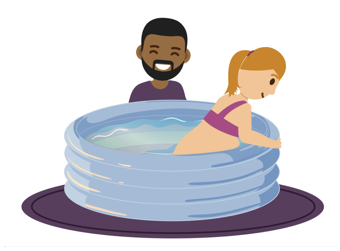 Pregnant person in a pool